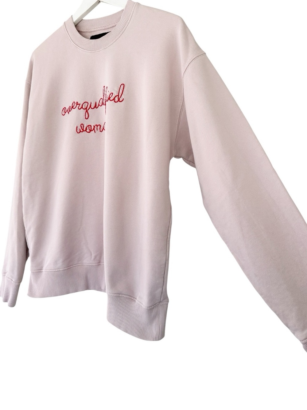 Lingua Franca • “Overqualified Woman” Crewneck Sweatshirt - Picture 5 of 8